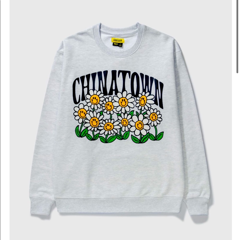 Chinatown Market Smiley Flower Power Sweatshirt